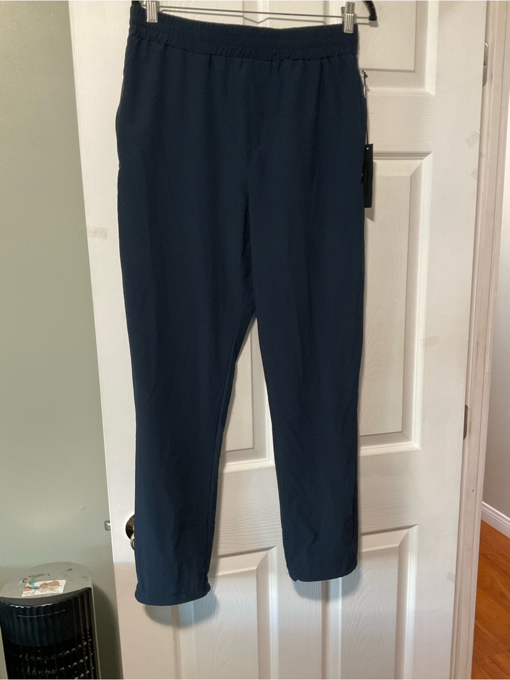 Men's Navy Elastic-Waist Pants